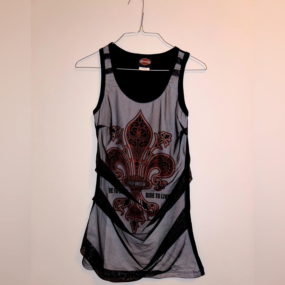 Harley Davidson" "H-D Fleur" Mesh Front Tank Top Size Small